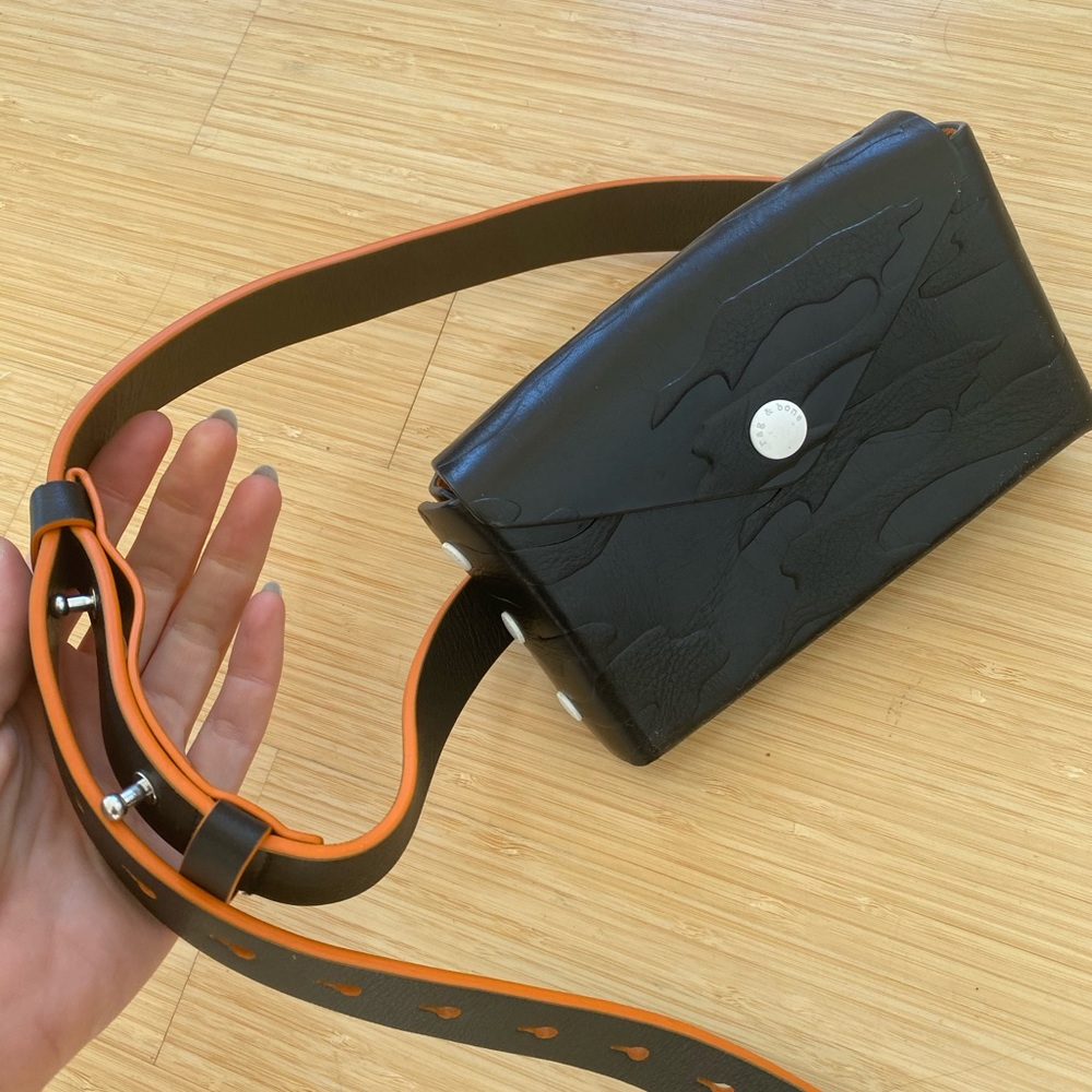 Rag & bone black leather belt bag s/m